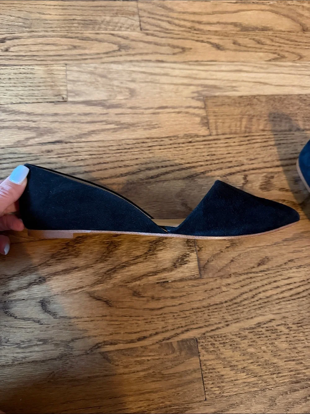 J. Crew Black Suede Pointed D'Orsay Flats